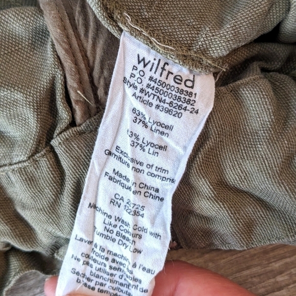 ARITZIA Wilfred Green Linen Blend Paperbag Waist Shorts Size Medium - Picture 6 of 6
